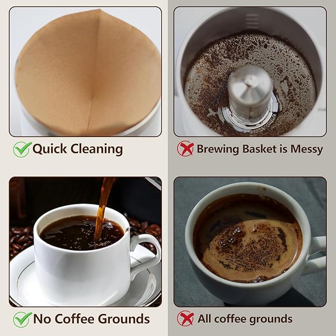 100PCS Coffee Filter Compatible with Stanley Pour Over, Disposable Paper Filters