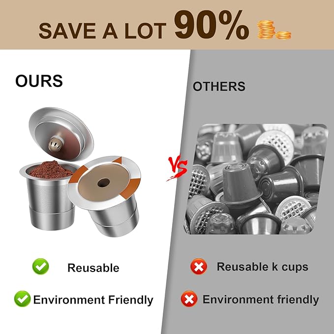 Reusable K Cups and Coffee Pods for Keurig: Stainless Steel K Cups Coffee Filters Compatible 1.0 & 2.0 Coffee Makers Machine (1Pack)