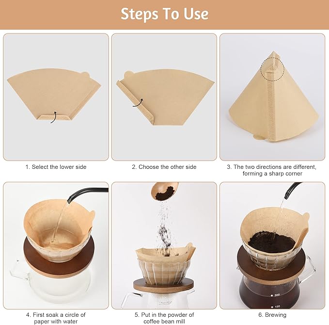 Coffee Filters #4,100 Count Disposable Coffee Filters 8-12 Cup,No Blowout,Unbleached Natural Coffee Filters 4 Cone Paper for Pour Over Coffer Makers/Coffee Dripper Cones