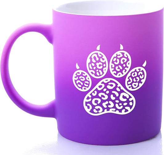 G MUGS Dog Paw Ceramic Coffee Mug, Leopard Print Pet Paw Design Mug, Tea Mug, Unique Animal Lover Gift for Women Men,13oz Before Sunset Mug