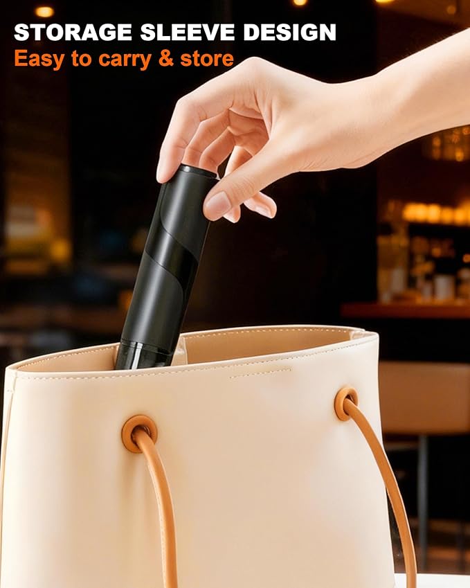 Soenglyun Handheld Milk Frother with Cover, Battery Operated Drink Mixer Handheld Easy to Carry Electric Frother Wand For Coffee, Latte, Cappuccino, Frappe Drink, Hot Chocolate, Black