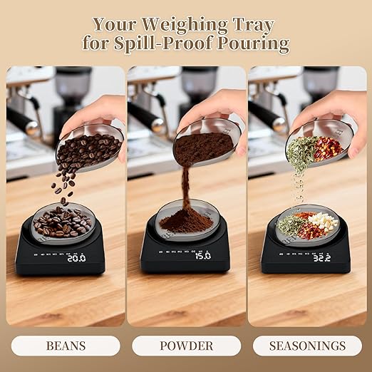 Coffee Scale Mini Espresso Scale with Timer Rechargeable Portable 0.1g Precision Digital Scale for Coffee Beans,Pour-Over/Drip Coffee,Food,Kitchen,Baking,Barista Scale