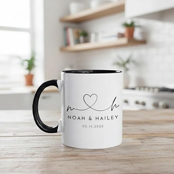 Personalized Mr & Mrs Coffee Mugs, Husband and Wife Mugs, Mr and Mrs Mug, Custom Couple Coffee Drinking Cup, New Bride Groom Wedding Cup Set 2
