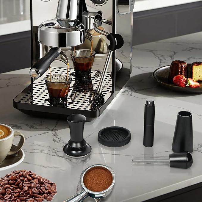 Y-Step 51mm Espresso Tamper Set with 30lb Calibrated Spring Loaded, Espresso Accessories Kit with Coffee Tamper Tool, Coffee Stirrer, Tamper Mat, Spray Bottle, Barista Hand Tamper for Espresso Machine