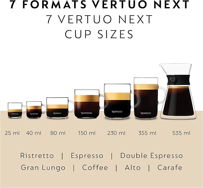 Nespresso Vertuo Next Coffee and Espresso Maker by Breville, with Aeroccino Milk Frother, Light Grey