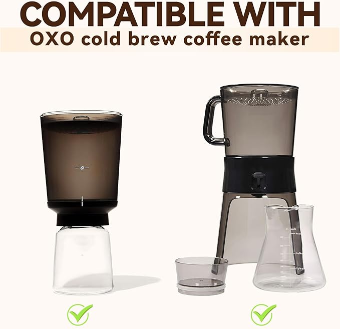 Paper Coffee Filters Compatible with OXO Cold Brew Coffee Maker, 500 Pcs Disposable Brown Filter Paper for OXO 32 Ounce ＆ Compact Cold Brew Maker