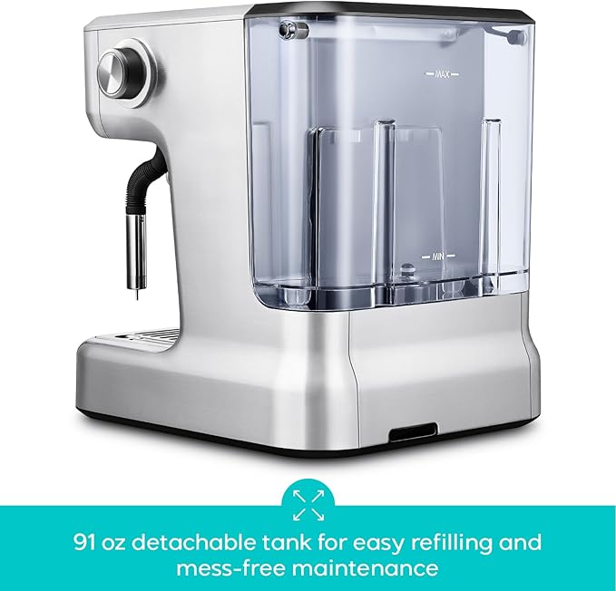 CASABREWS Neutron Pro Espresso Machine with Dual Boiler, 20 Bar Espresso Maker with Milk Frother and LCD Display, Cappuccino Latte Maker with Temperature Control, 91oz Water Tank, Stainless Steel