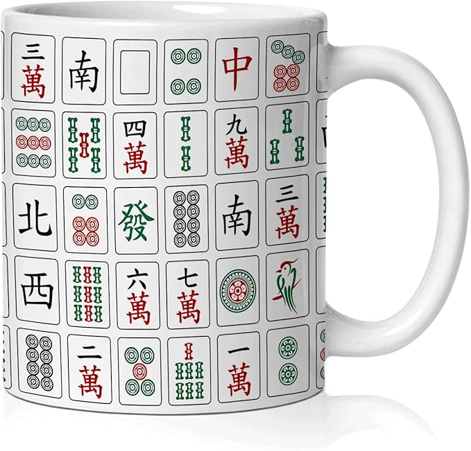 Mahjong Gifts Mug, Mahjong Gifts for Women Coffee Cup Ceramic, Gift for Mah Jong Players Lovers, Mah Jong Ceramic Coffee Tea Mug 11 oz