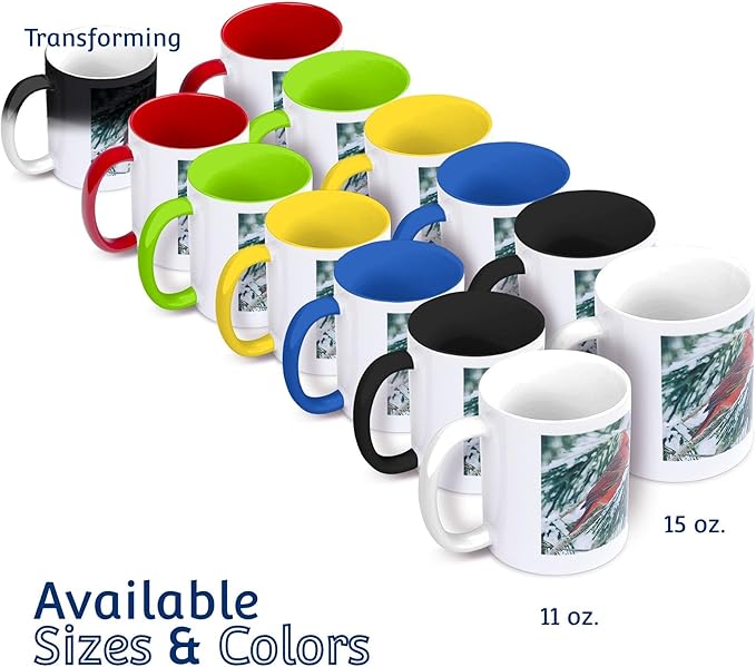 Custom Magic Mug Color Changing 11oz - Heat Activated Personalized Coffee Mug - Black to White Reveal Design Both Sides - Unique Gift