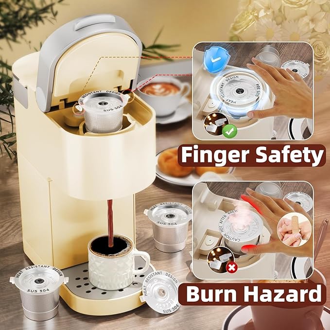 2 Pack Reusable K Cups Coffee Pods for Keurig Single Hole Machine: All Stainless Steel Refillable K Cups - Reusable Coffee Filters for Keurig, SUS 304‌, BPA-Free, Heat Resistant Handles, Scoop