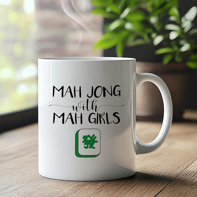 Mahjong Gifts Coffee Mug, Mah Jong Gifts for Women Players Lovers, Mahjong Tiles Accessories Ceramic Coffee Tea Cup Mug 11oz