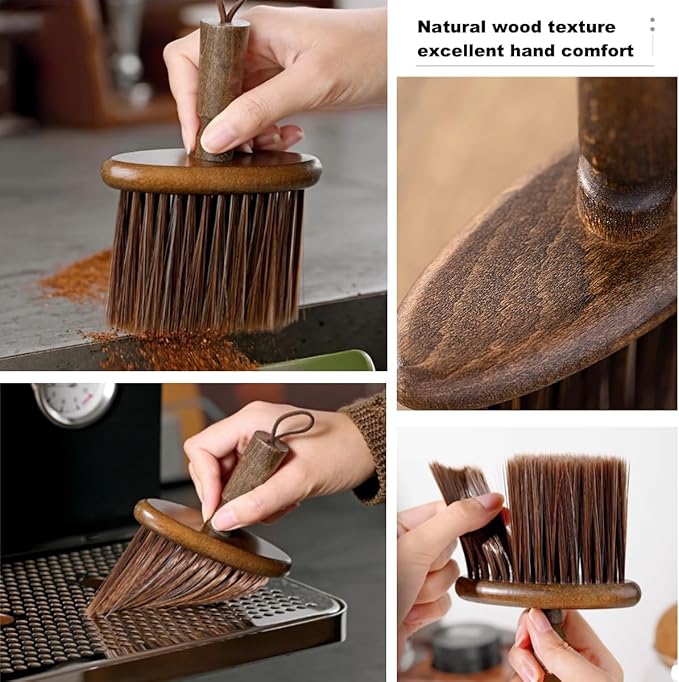 2PCS Coffee Grinder Cleaning Brush,Coffee Filter Cleaning Brush,Dusting Espresso Brush Accessories Cleaner Barista Brush,Wooden Handle Cleaning Tool for Barista Home Kitchen