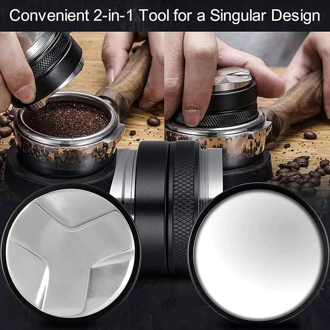 51mm Espresso Accessories Kit - WDT Tool Espresso Tamper, Coffee Distribution Tool, Dosing Funnel, Dual Head Coffee Leveler Fits Delonghi 51 mm Espresso Machines and Portafilters