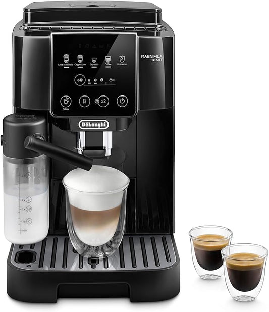 Magnifica Start Automatic Espresso Machine with Built-in Grinder & Auto Milk Frother – 5 One-Touch Drinks, Easy Clean, Home Barista for Lattes, Cappuccinos & Iced Coffee, Over 1 lb ECAM22080B