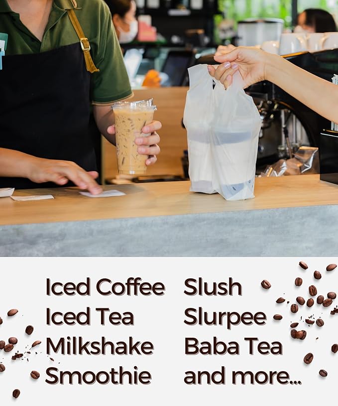 100 Pack 24 oz Clear Plastic Cups with Strawless-Sip-Lids, Disposable Cups Plastic Iced Coffee Cups, To Go Cups with Sip Through Lids for Smoothie, Milkshake, Cold Drinks for Party, Wedding, Event