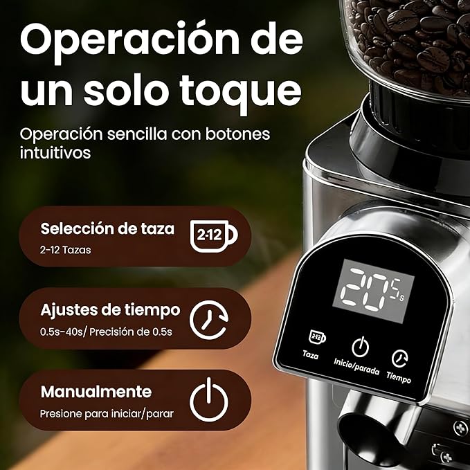 Conical Burr Coffee Grinder Electric Coffee Bean Grinder with 48 Precise Settings, Anti-Static Coffee Grinders for Home Use, Adjustable Conical Burr Mill for Espersso/Drip/French Press