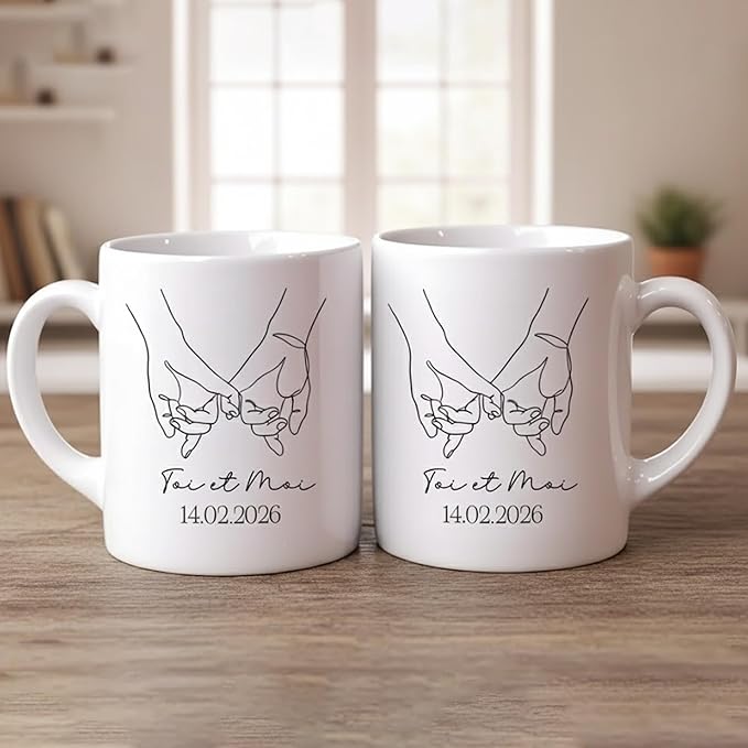 Personalized Mr & Mrs Coffee Mugs, Husband and Wife Mugs, Mr and Mrs Mug, Custom Couple Coffee Drinking Cup, New Bride Groom Wedding Cup Set of 2