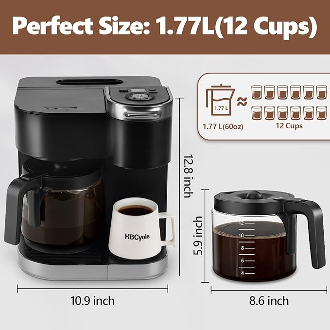 12 Cup Coffee Pot Replacement Only Compatible with Keurig K-DUO 5100 Coffee Machine, Carafe Replacement for K-DUO 5100, Durable & Reliable to Restore Brewer Performance