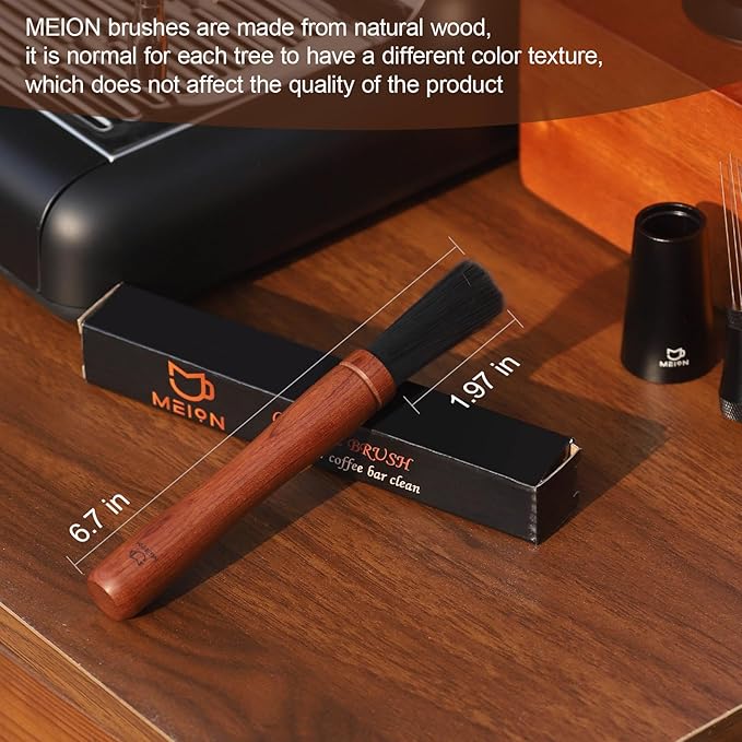 MEION Coffee Grinder Brush, Espresso Brush Tool, Mahogany Coffee Cleaning Brush Coffee Brush Grinder Cleaner Espresso Cleaning Brush Barista Tools for Coffee Lovers