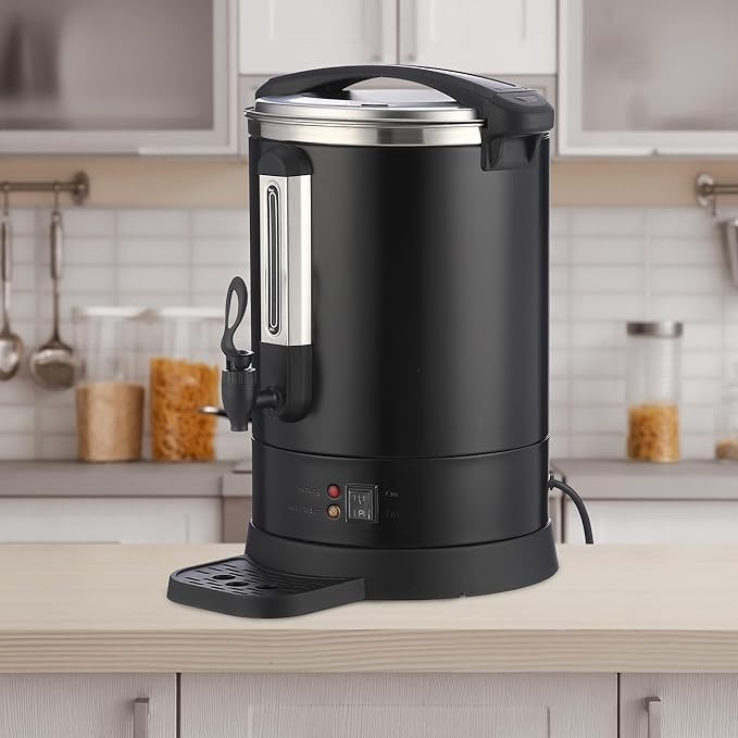 100 Cup Commercial Coffee Urn (14L/3.8 Gal), Double-Wall Stainless Steel Electric Hot Beverage Dispenser with Fast Brew & Keep Warm Function for Buffet, Catering & Party