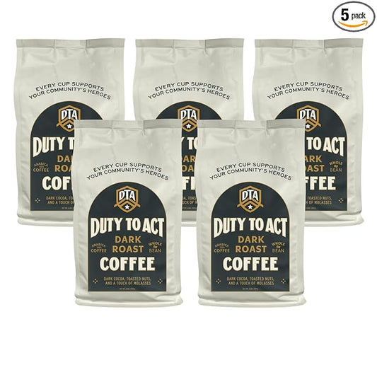 Duty to Act Dark Roast Whole Coffee Beans, 2 lbs (Pack of 5)
