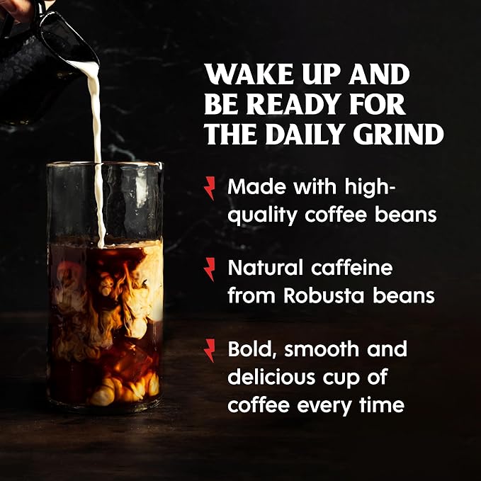 Death Wish Coffee Whole Bean Dark Roast - USA Organic Coffee Beans - Fair Trade Arabica & Robusta Coffee Beans - Dark Roast Coffee Beans (80 oz.)