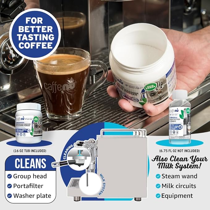 Caffenu Coffee Machine Cleaner Powder 450G - Espresso Machine Cleaner for Group Head - Commercial Machine Cleaning Formula - Complete Your Barista Accessories Collection