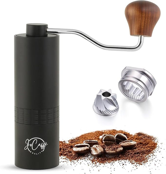 Manual Coffee Grinder for Home Use, Stainless Steel Conical Burr, Espresso Bean Coffee-Grinder, Best Small Portable Mill, Adjustable Grind Settings, Mini Hand Crank, Moledor de Cafe de Grano