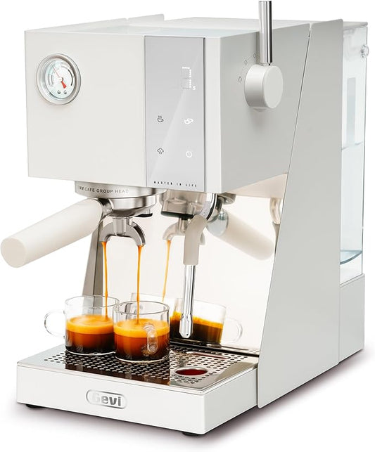 (2026 Upgrade) Gevi Commercial Espresso Machine 20Bar with Smart OPV Coffee Makers, Milk Frother & 58mm Portafilter, Dual Display Stainless Steel Cappuccino Maker for Home, Great Gift