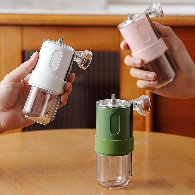 Manual Coffee Grinder, Portable Adjustable Bean Mill Small Hand-Cranked Coffee Grinding Tool for Home Travel (Sky blue)