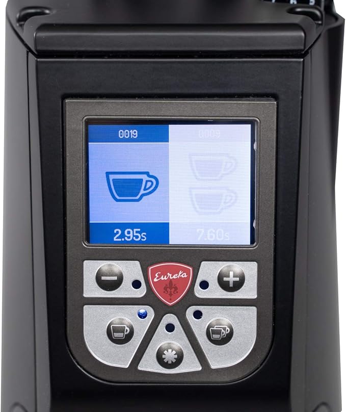Eureka Atom Specialty 75 Commercial Espresso Grinder - Short Hopper | 75mm Flat Burrs | Silent Technology | Timed Dosing | Stepless | (Black)