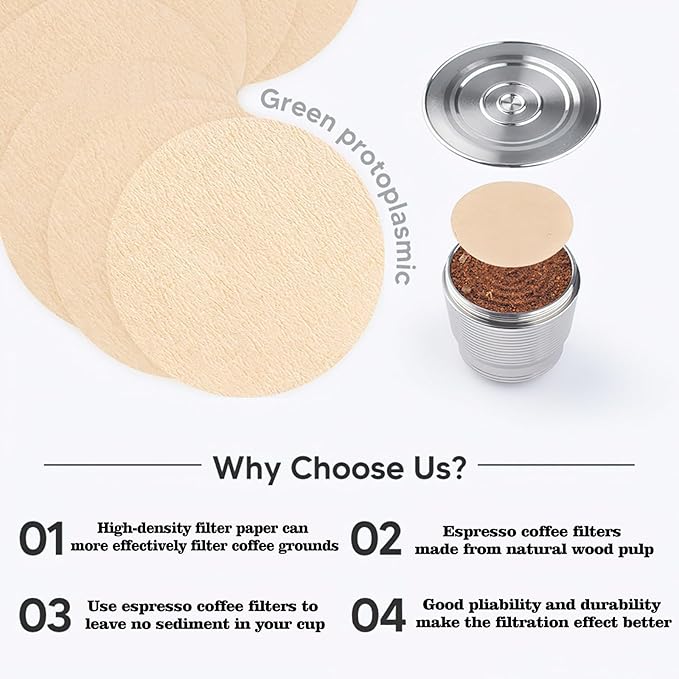800 Count Espresso Coffee Filters, 64 mm Unbleached Round Coffee Paper Filter for Espresso Machine, Disposable Coffee Filter Compatible with Espresso Coffee Maker