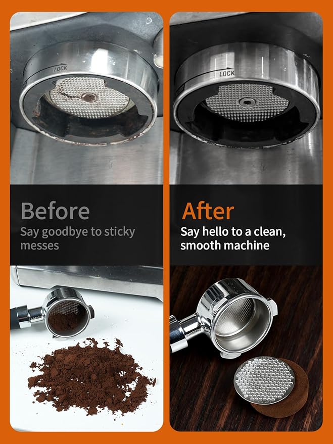 53.3mm Espresso Puck Screen, Reusable Espresso Filter Screen, 0.7 mm Thick, Espresso Distribution Tool Fits for Breville 54mm Coffee Filters, Stainless Steel Espresso Machine Accessories
