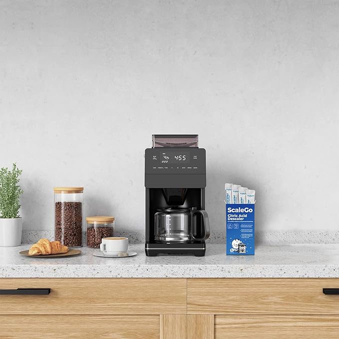 scalego Coffee Machine Cleaner & Descaler | Citric Acid Descaling Powder | Pre-measured Package for Mess-Free Use & Storage | Removes Limescale | Compatible with Keurig, Nespresso, Breville | 4 Uses