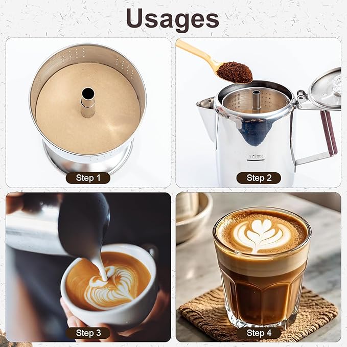 300Pcs Percolator Coffee Filters, 3.5in Disc Coffee Filters, Natural Unbleached Filter Coffee, Disposable Coffee Filters for Percolator Coffee Pot and Flat Bottom Basket