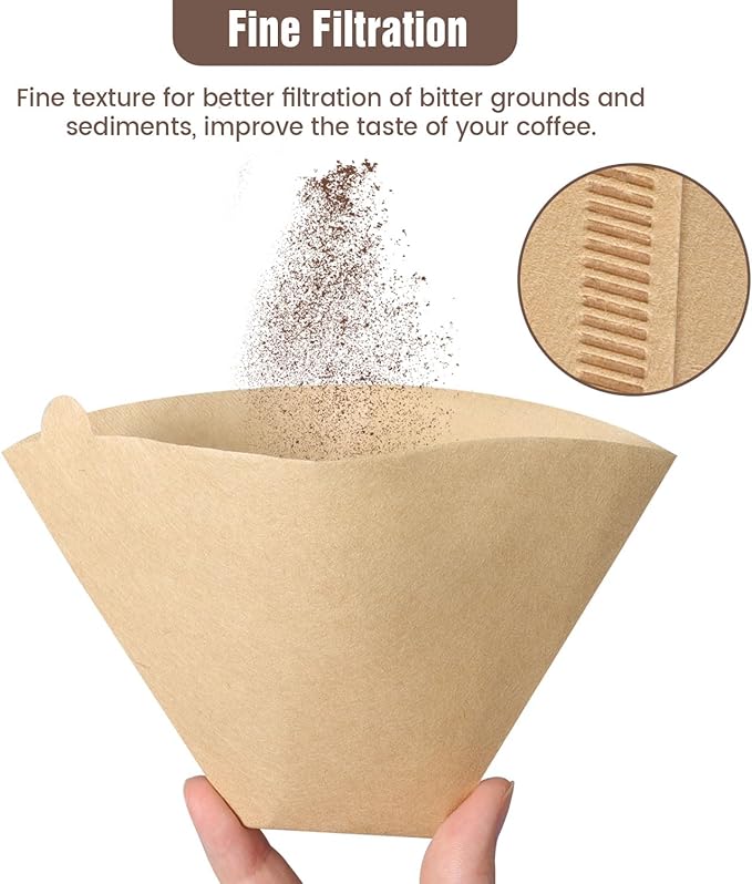 600 Count Cone Coffee Filters #4, Clinuse Unbleached Size 04 Coffee Filters 8-12 Cup, Disposable Natural Paper Filters, No.4 Cone Filters for Ninja, Cuisinart, Pour Over and Drip Coffee Maker
