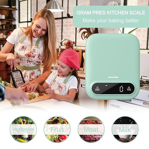 GRAM PRES Digital Food Scale 11lb/0.01oz, Kitchen Scales Digital Weight Grams and Oz for Weight Loss, Baking and Cooking,LED Display，with Tare Function