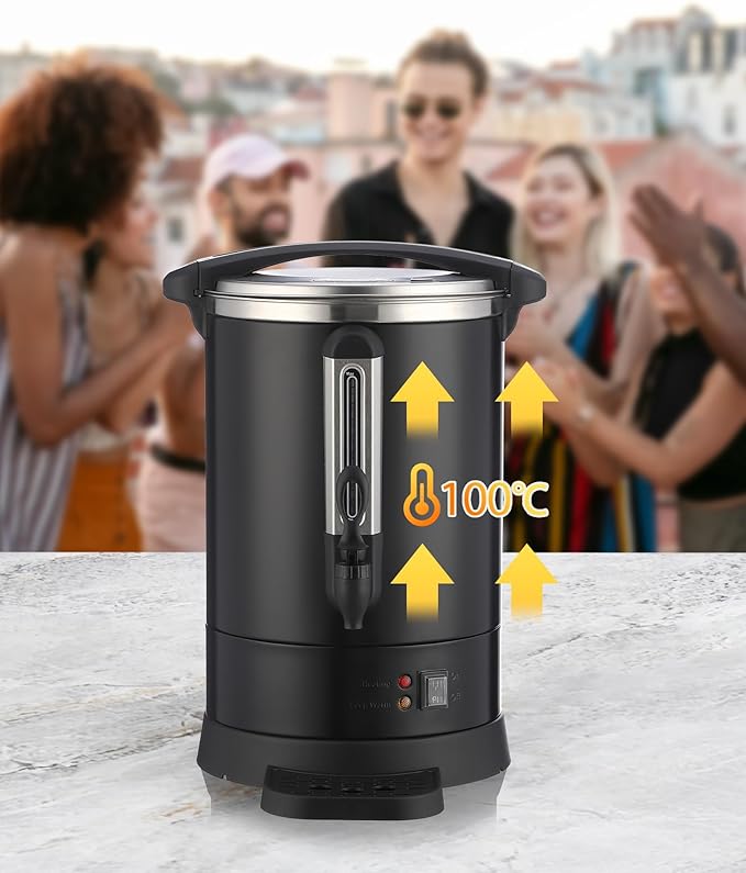 120 Cup Commercial Coffee Urn (18L/4.8 Gal), Double-Wall Stainless Steel Electric Hot Beverage Dispenser with Fast Brew & Keep Warm Function for Buffet, Catering & Party