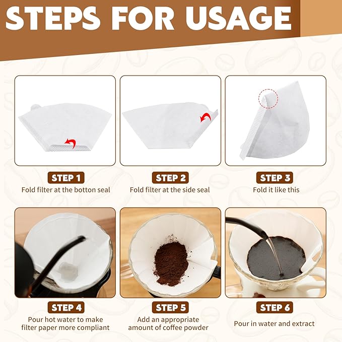 DTFMZOV 200 Count Coffee Filters #2, Disposable Coffee Filters, U Shape Coffee Paper Filter for Pour Over and Drip Coffee Maker, Suitable for Home Coffee Shop (2-6 Cup)