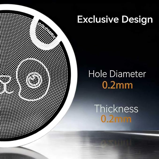 53mm Espresso Puck Screen, 0.2mm Ultra Thin Espresso Puck, Metal Reusable Coffee Filter for 54mm Espresso Portafilter Basket with Titanium PVD Coating - 316 Stainless Steel(Panda)