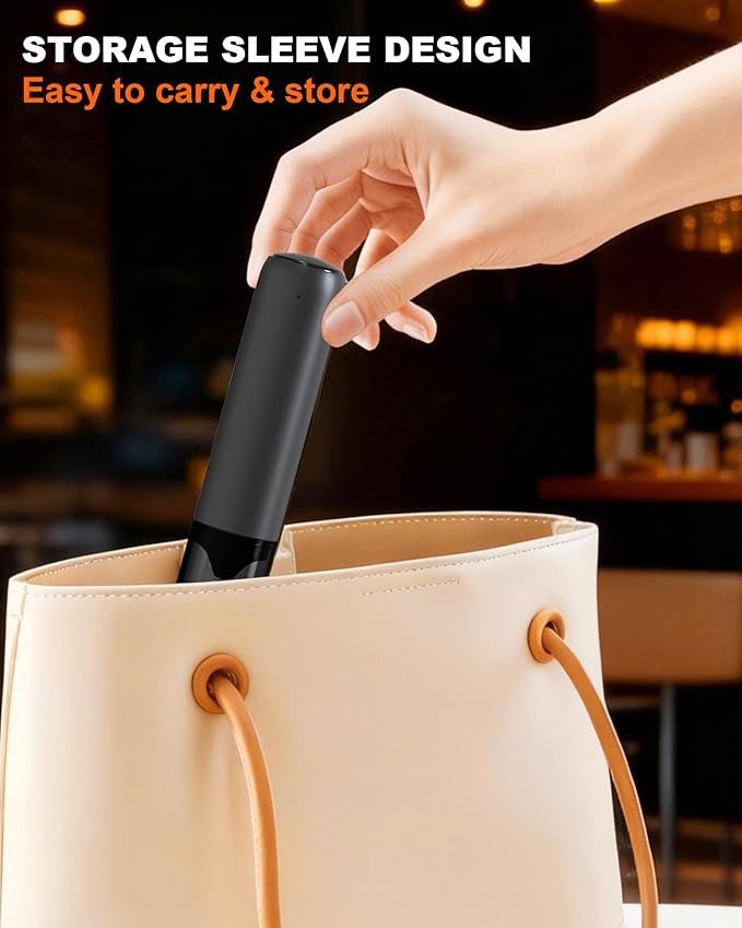 Soenglyun Rechargeable Milk Frother with Cover, Easy to Carry Drink Mixer Handheld, Electric Frother Wand for Coffee, Latte, Cappuccino, Frappe Drink, Hot Chocolate, Black