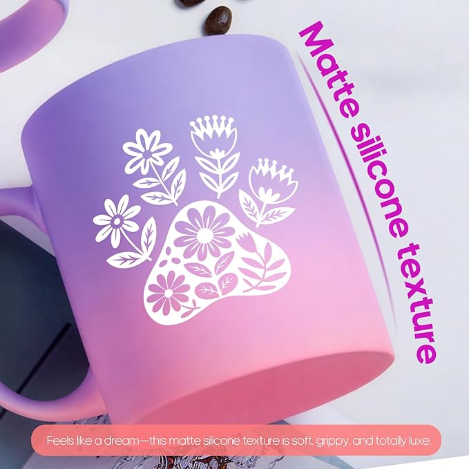 G MUGS Dog Paw Ceramic Tea Mug, Floral Pet Paw Design Coffee Mug, Cute Animal Lover Gift for Women,13oz Yellow And Pink Mug