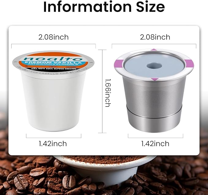 2 Pack Reusable Stainless Steel K Cup for Keurig, Stainless Steel Refilled K -Cups Coffee Filter, Universal Fit Reusable Coffee Pod for Keurig Family