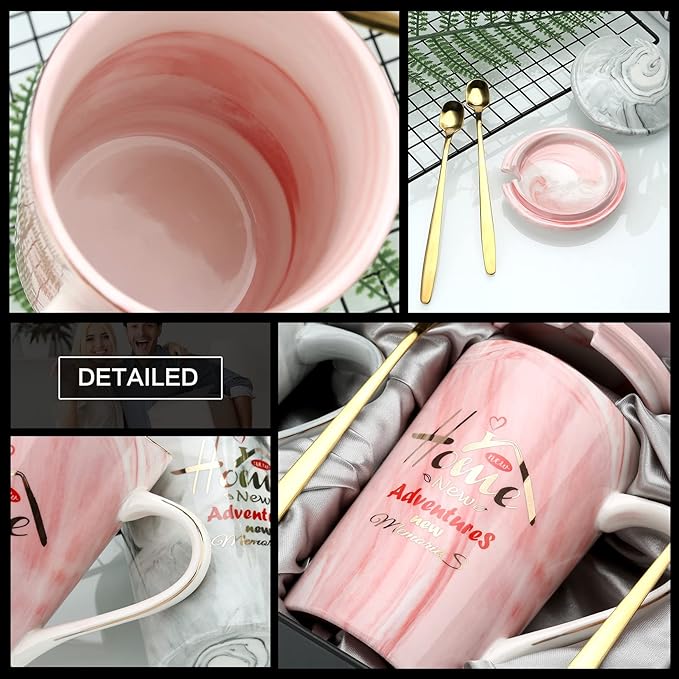 Housewarming Gifts for New Home - Unique House Warming Gifs Ideas - New Home Adventure Memories Couple Coffee Mug Set Presents, First Gifts for New House