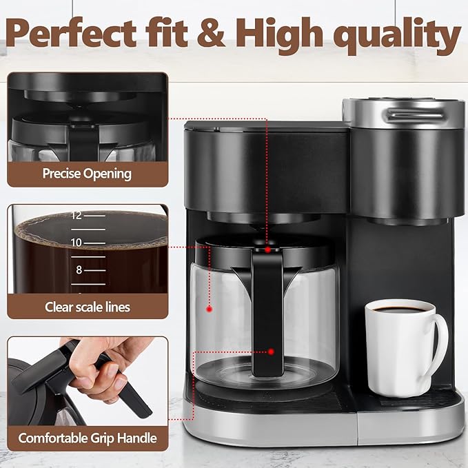 12 Cup Coffee Pot Replacement Only Compatible with Keurig K-DUO 5100 Coffee Machine, Carafe Replacement for K-DUO 5100, Durable & Reliable to Restore Brewer Performance