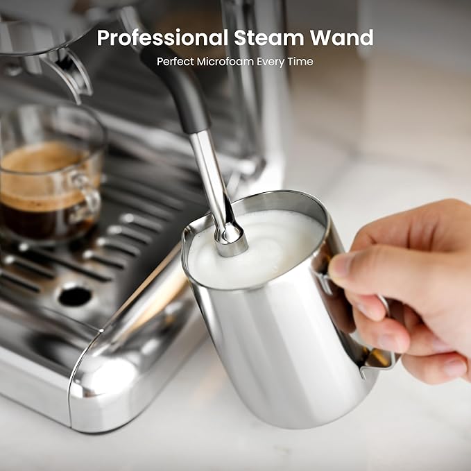 Kismile Dual Boiler Espresso Machine with Grinder, 20 Bar Espresso Machines with Milk Frother, Commercial Stainless Steel Expresso Coffee Machines for Cappuccino and Latte