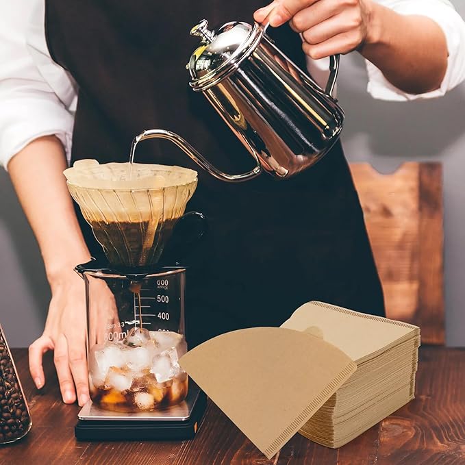 Adove Coffee Filter, Size 02 Cone Coffee Filters Disposable, 200 Count Unbleached Natural Paper Filters 2-4 Cup, 2 Cone For Pour Over and Drip Coffee Maker (200)