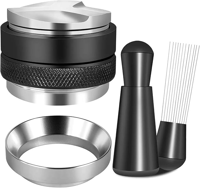 51mm Espresso Accessories Kit - WDT Tool Espresso Tamper, Coffee Distribution Tool, Dosing Funnel, Dual Head Coffee Leveler Fits Delonghi 51 mm Espresso Machines and Portafilters