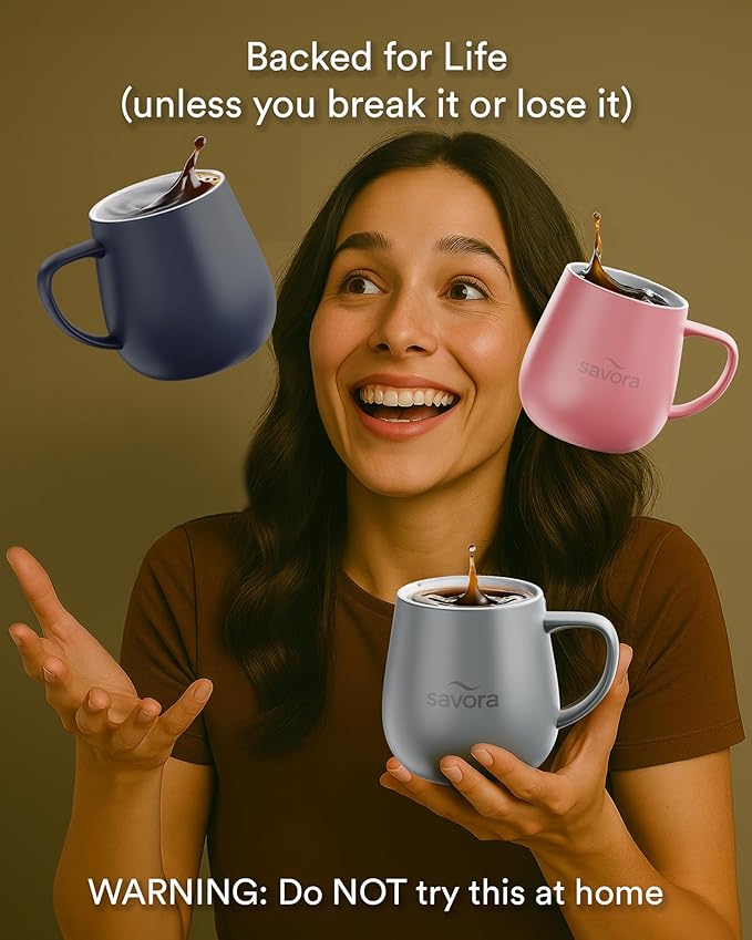 12oz IntelliHeat™ Coffee Mug | Barista’s Choice | Exclusive Wireless SmartSense Pad | Maintains Perfect 135°F | Hand-Crafted Ceramic Mug & Lid | Great for Tea Drinkers | Backed for Life - Blue