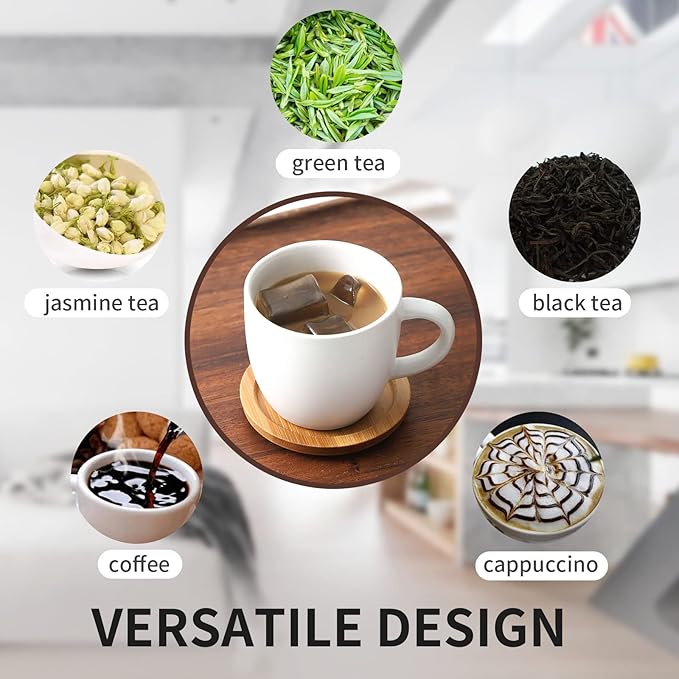 HASENSE 3 Ounce Espresso Cups and Saucers Set of 6, Demitasse Cups with Handle for Coffee Drinks, Latte, Cappuccino, Cafe Mocha and Tea, Porcelain Coffee Cups for Coffee Bar Home and Party, White